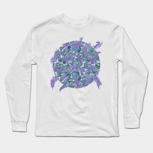 Ernst Haeckel Amythest Nudibranch on Cerulean Sea Squirts Long Sleeve T-Shirt